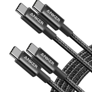 Anker USB-C to USB-C 60W Fast Charging Cable (6FT, 2-Pack, Black)